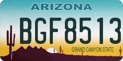 AZ license plate BGF8513