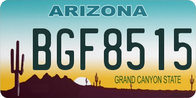 AZ license plate BGF8515