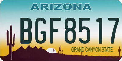 AZ license plate BGF8517