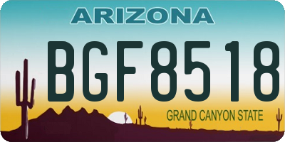 AZ license plate BGF8518