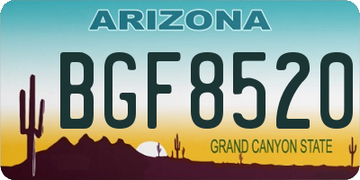 AZ license plate BGF8520