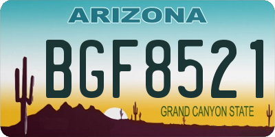 AZ license plate BGF8521