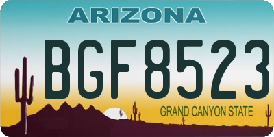 AZ license plate BGF8523
