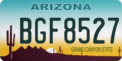 AZ license plate BGF8527