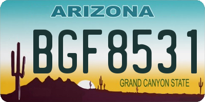 AZ license plate BGF8531