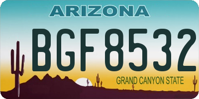 AZ license plate BGF8532