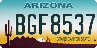 AZ license plate BGF8537