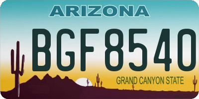 AZ license plate BGF8540