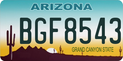 AZ license plate BGF8543