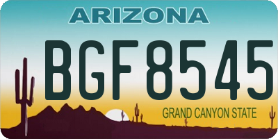 AZ license plate BGF8545