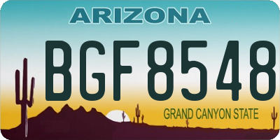 AZ license plate BGF8548