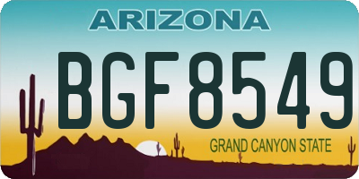 AZ license plate BGF8549