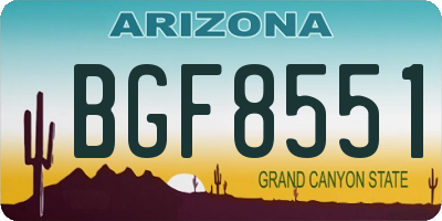 AZ license plate BGF8551