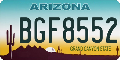 AZ license plate BGF8552