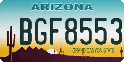 AZ license plate BGF8553