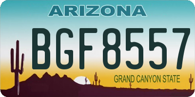 AZ license plate BGF8557