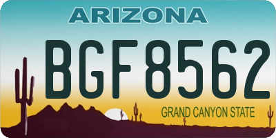 AZ license plate BGF8562