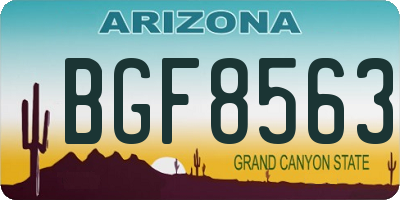 AZ license plate BGF8563
