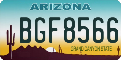 AZ license plate BGF8566