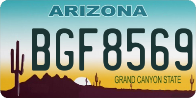 AZ license plate BGF8569