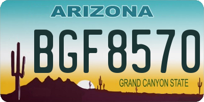 AZ license plate BGF8570