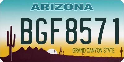 AZ license plate BGF8571