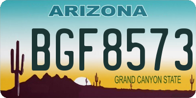 AZ license plate BGF8573