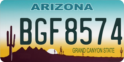 AZ license plate BGF8574