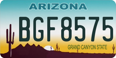 AZ license plate BGF8575