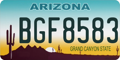 AZ license plate BGF8583