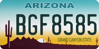 AZ license plate BGF8585