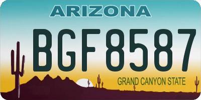 AZ license plate BGF8587