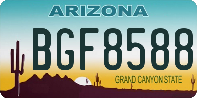 AZ license plate BGF8588