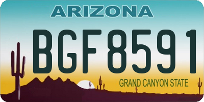 AZ license plate BGF8591