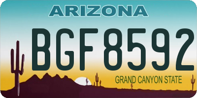 AZ license plate BGF8592