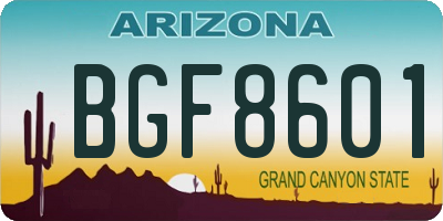 AZ license plate BGF8601