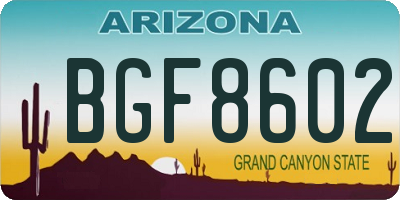 AZ license plate BGF8602