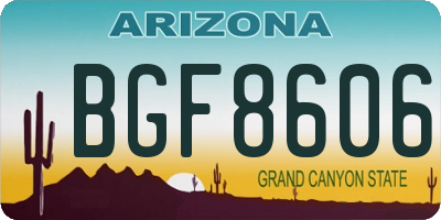 AZ license plate BGF8606