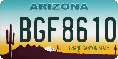AZ license plate BGF8610