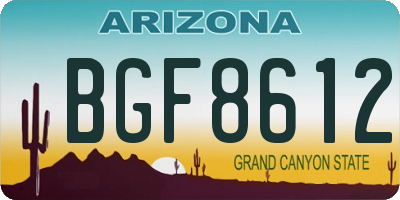 AZ license plate BGF8612