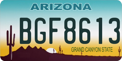 AZ license plate BGF8613