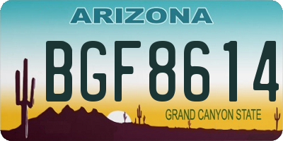AZ license plate BGF8614