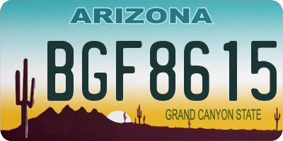 AZ license plate BGF8615