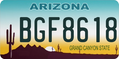 AZ license plate BGF8618