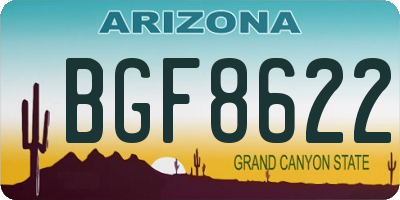 AZ license plate BGF8622