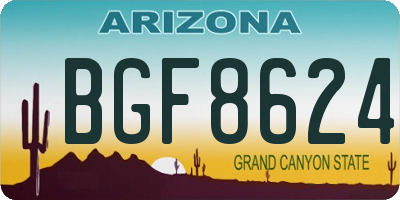 AZ license plate BGF8624
