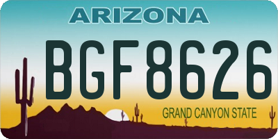 AZ license plate BGF8626