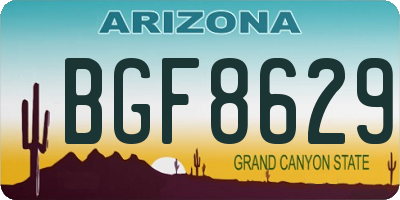 AZ license plate BGF8629