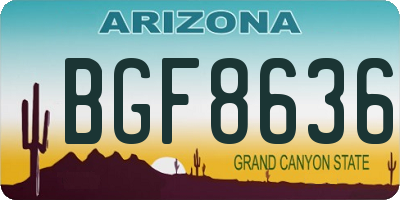 AZ license plate BGF8636