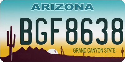 AZ license plate BGF8638